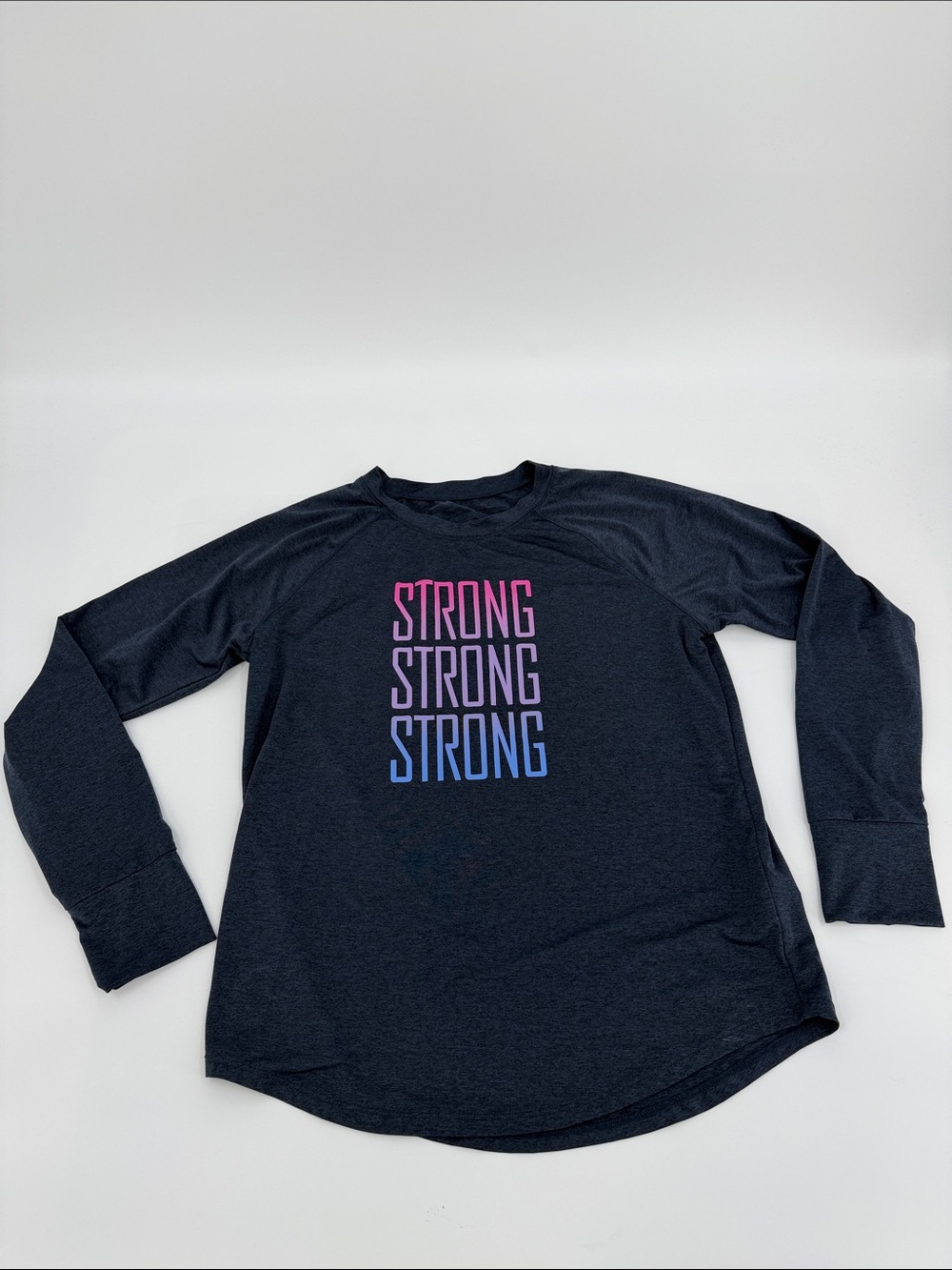 Runway Strong Gradient Logo Long-Sleeve Top - Navy